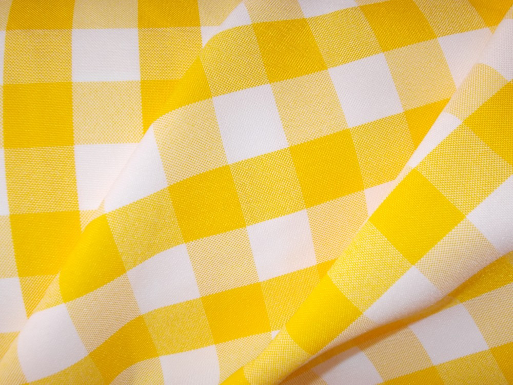 Abrosz 80x80cm kockás pamutvászon - Sárga